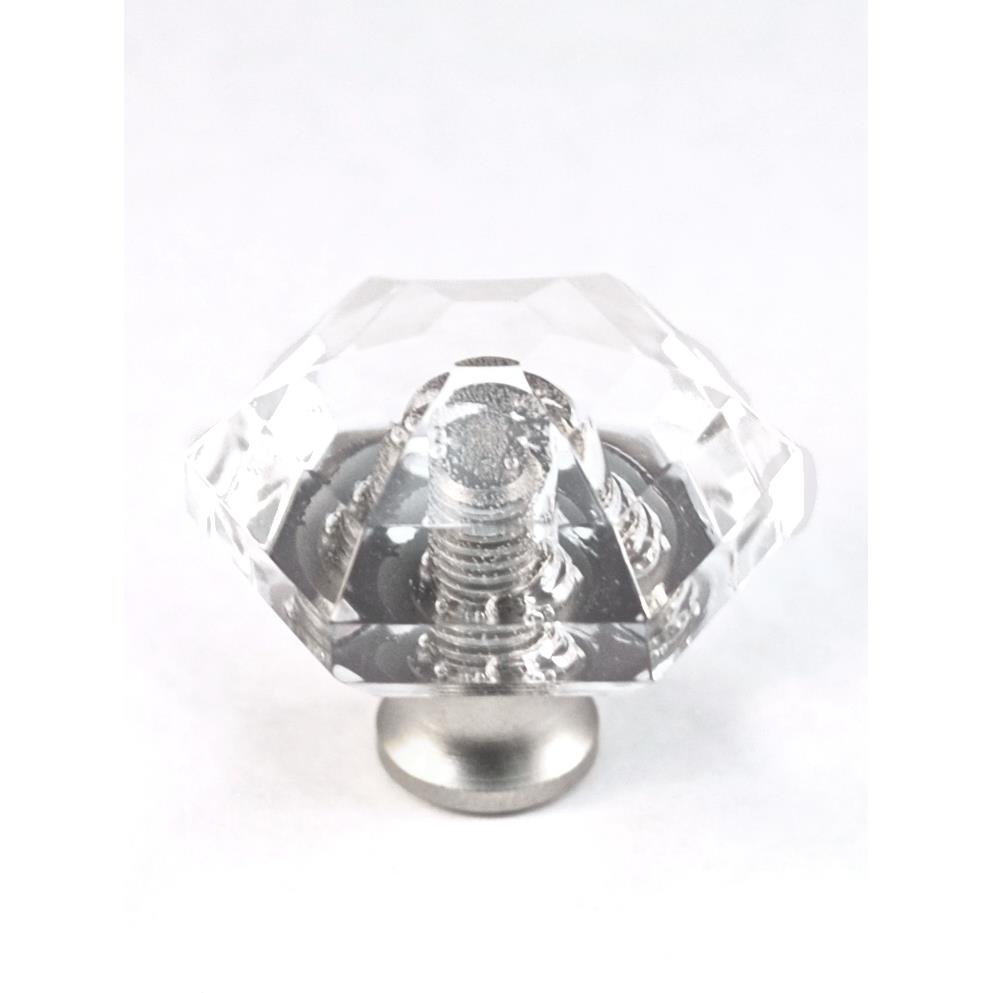 Cal Crystal M31 Crystal Excel HEXAGON KNOB in Polished Chrome